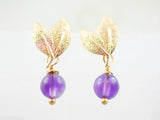 Ohrstecker "Amethystblüten" vergoldet mit Amethystperlen
