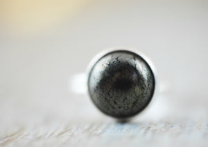 Pyrit Ring versilbert