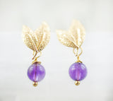 Ohrstecker "Amethystblüten" vergoldet mit Amethystperlen