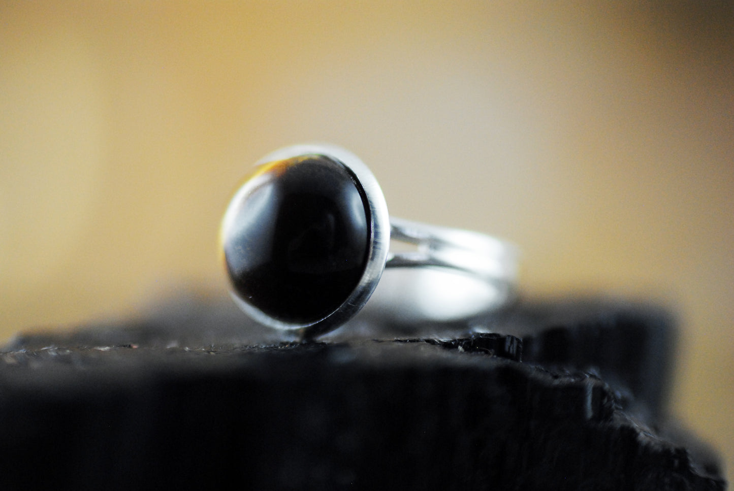 Tigerauge Ring versilbert