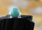 Aventurin Ring versilbert