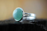Aventurin Ring versilbert