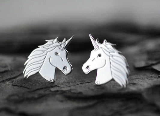 925er Silber Ohrstecker Einhorn