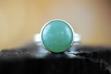 Aventurin Ring versilbert