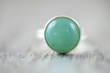 Aventurin Ring versilbert