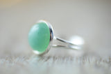 Aventurin Ring versilbert