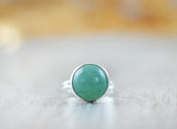 Aventurin Ring versilbert