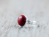 Jaspis Ring versilbert