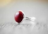 Jaspis Ring versilbert
