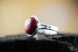 Jaspis Ring versilbert