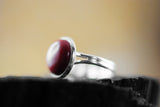 Jaspis Ring versilbert