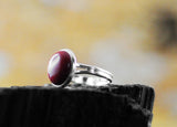Jaspis Ring versilbert