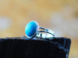 Türkis Ring versilbert