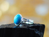 Türkis Ring versilbert