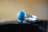Türkis Ring versilbert