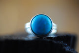 Türkis Ring versilbert