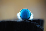 Türkis Ring versilbert