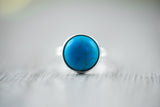 Türkis Ring versilbert