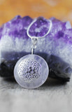 925 Silber Wechsel-Amulett Blume des Lebens mit Rosenquarz (Stein auswechselbar)