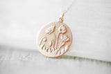 Roségold vergoldete Kette 18K "Mohnblumenfeld"