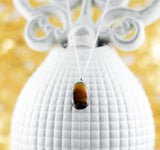 Tigerauge Anhänger an 925er Silber Gliederkette