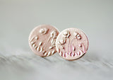 Roségold vergoldete Ohrstecker 18K "Mohnblumenfeld"