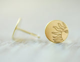 Vergoldete Ohrstecker 24K "Sonne und Mond"
