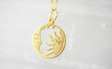 24K vergoldete Kette "Sonne & Mond"