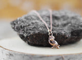 18 K Roségold vergoldete Kette "Eule"