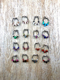 16er Set Schmuckes Glas / Edelstein Sektglasmarkierer / Weinglasmarkierer / Glasmarker mit Edelstein