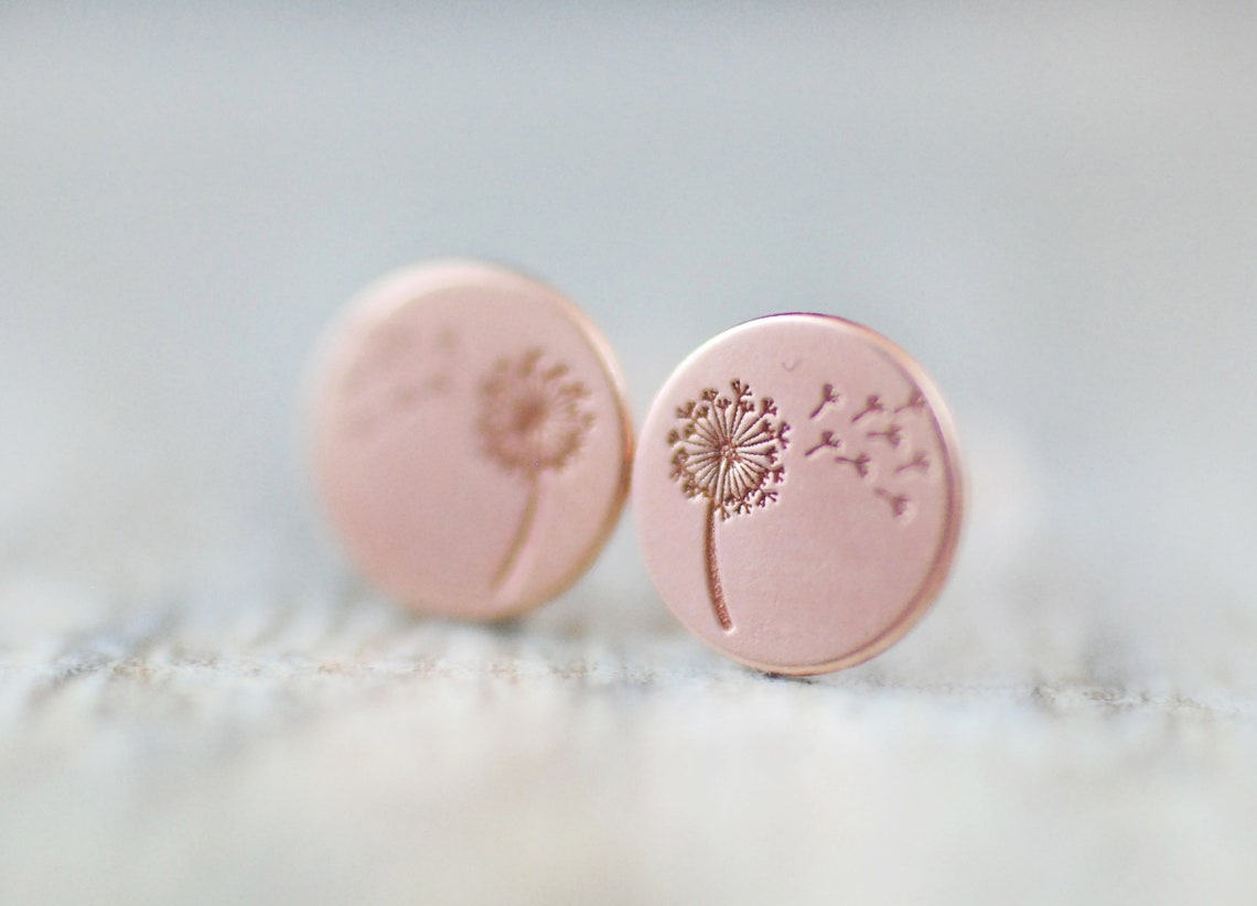 18K Roségold vergoldete Ohrstecker "Pusteblume"