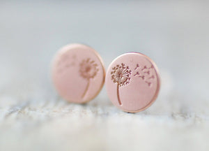 Roségold vergoldete Ohrstecker 18K "Pusteblume"
