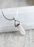 Edelstein Kette Rosenquarz Spitze