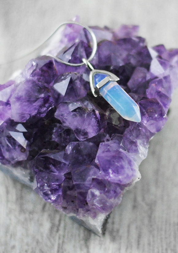 Edelstein Kette Opalith Spitze