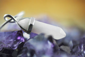 Edelstein Kette Rosenquarz Spitze