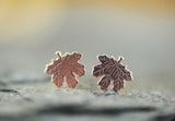 Roségold vergoldete Ohrstecker 18K "Ahornblatt"