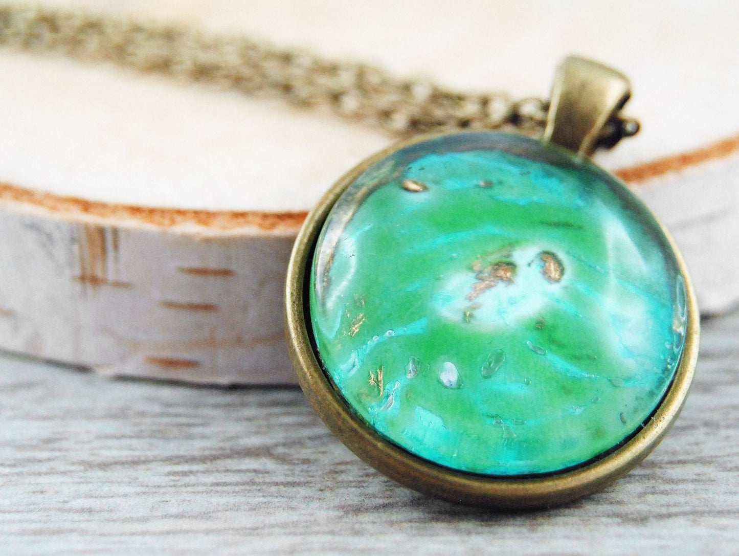 Grüne Insel" UNIKAT-Amulett