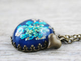 Amulett "Vergissmeinnicht" Dunkelblau