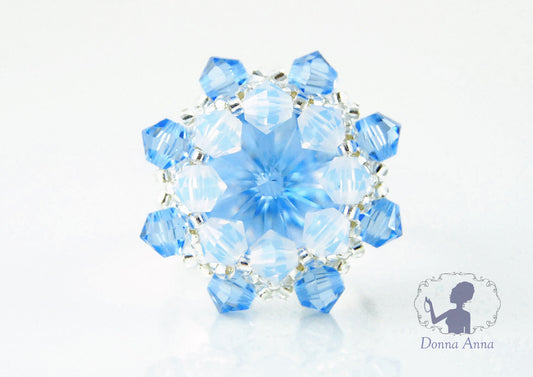Kristallblüte Eisblau / Ring