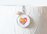 Amulett "Aquarell-Herz" Orange