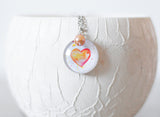 Amulett "Aquarell-Herz" Orange