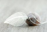 Blatt Amulett - Silber