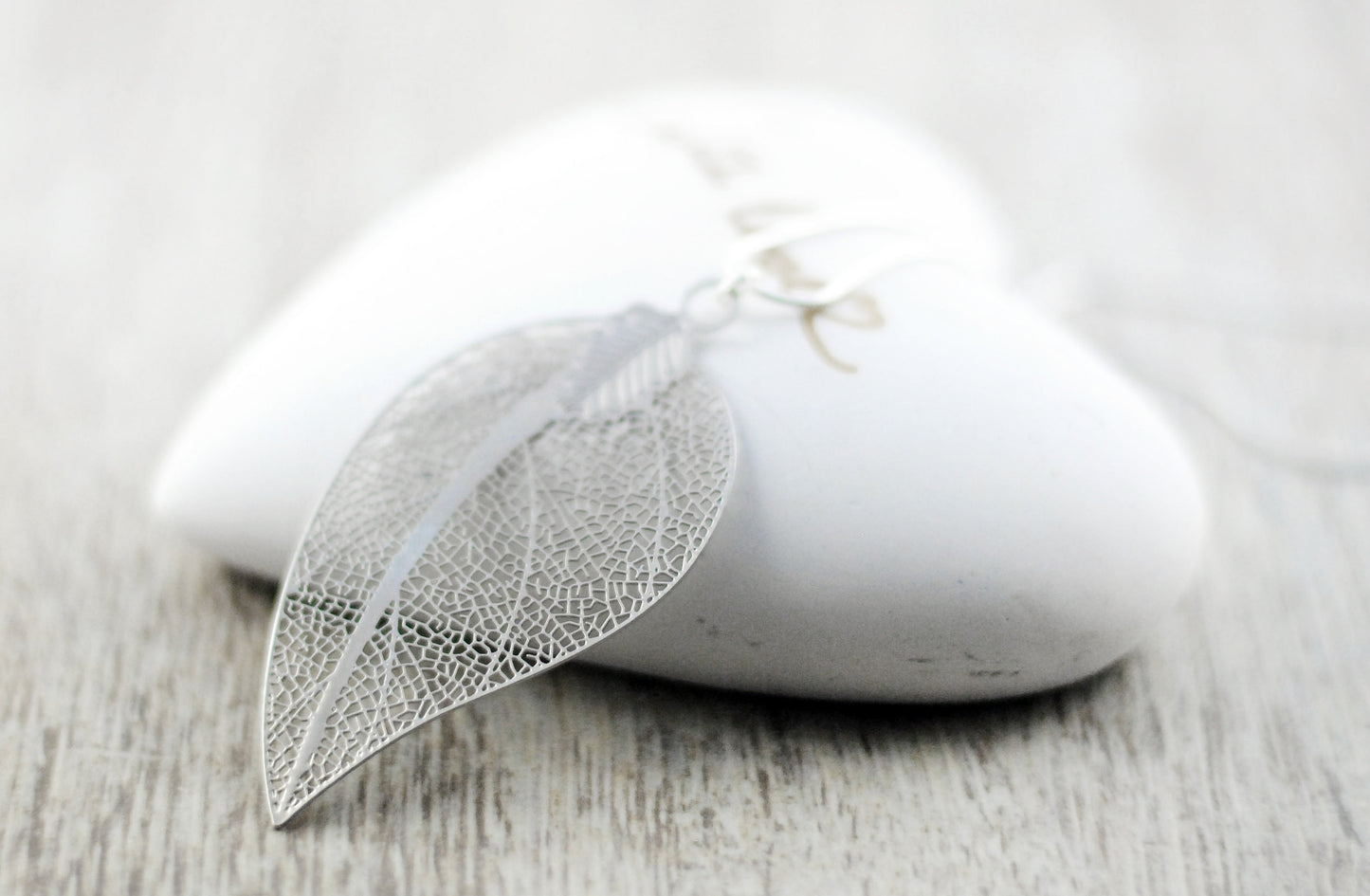 Blatt Amulett - Silber