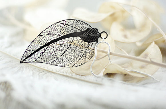 Blatt Amulett - Silber