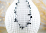 Schlichte Kette mit Schneeflocken-Obsidian