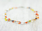 Schlichte Kette mit Karneol-Steinchen