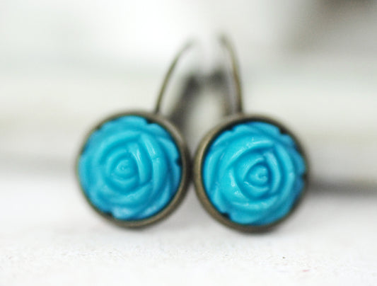 Ohrhänger "Rose" Blau