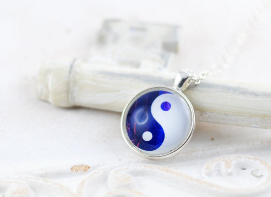 Amulett "Yin & Yang" versilbert