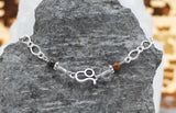 Armschmuck Löwe versilbert mit Bergkristall und Tigerauge - Sternzeichen Schmuck