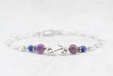 Armschmuck Schütze versilbert mit Sodalith und Amethyst - Sternzeichen Schmuck